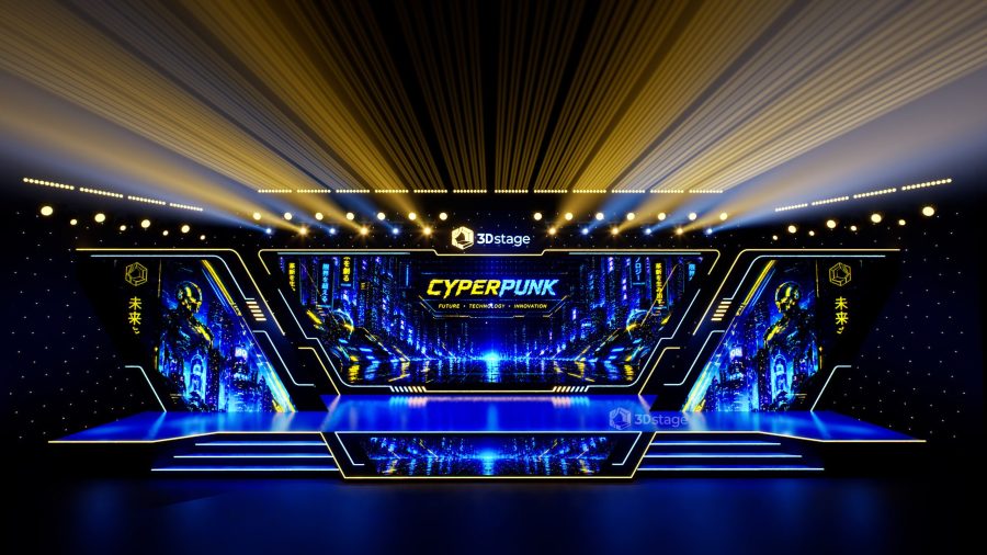 Cyberpunk Blue technology Future Stage