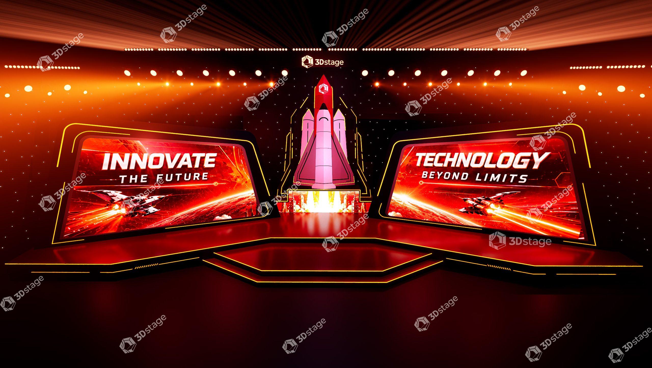 Spaceship Red Galaxy technology Stage - Image 3