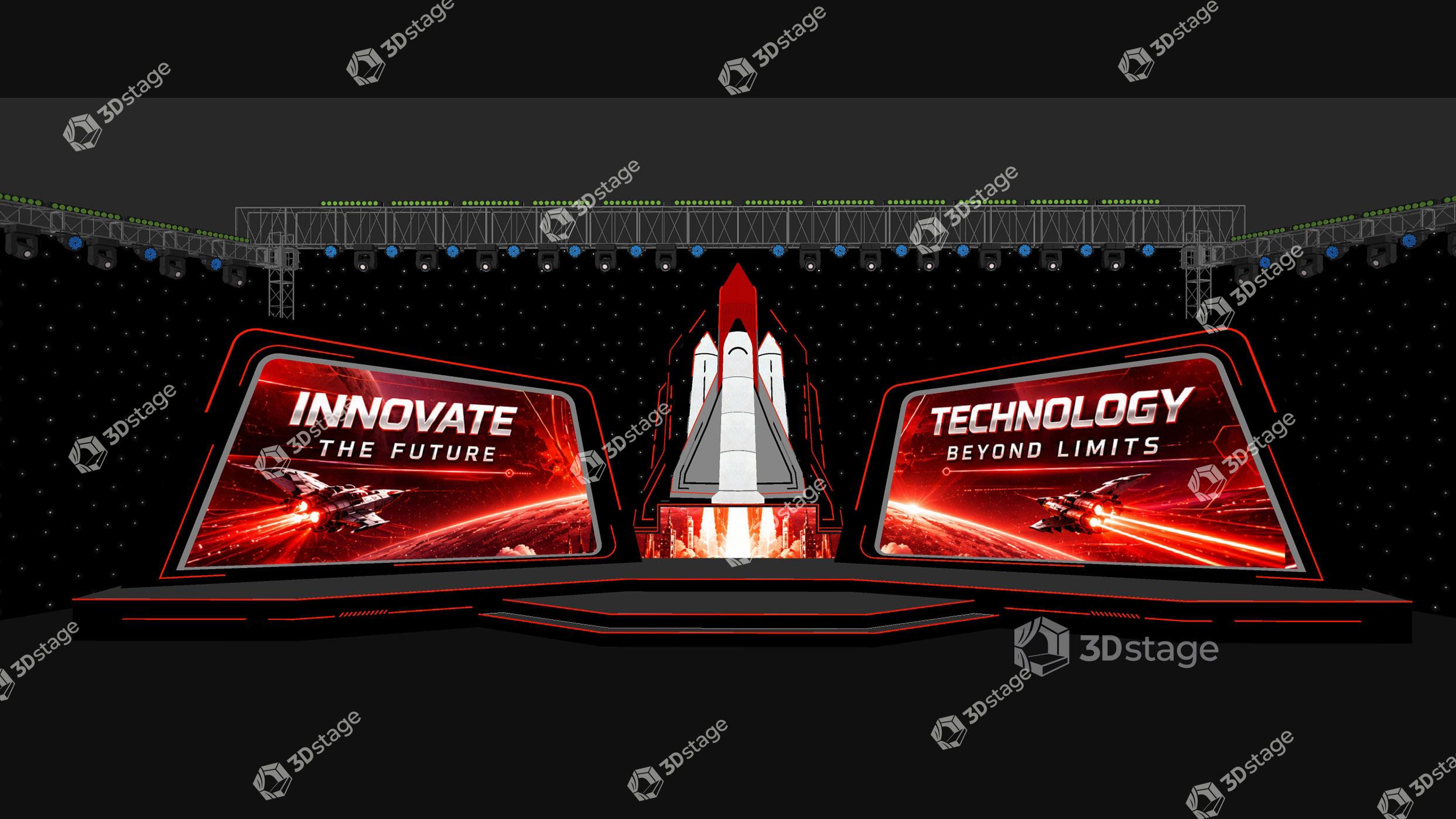 Spaceship Red Galaxy technology Stage - Image 4