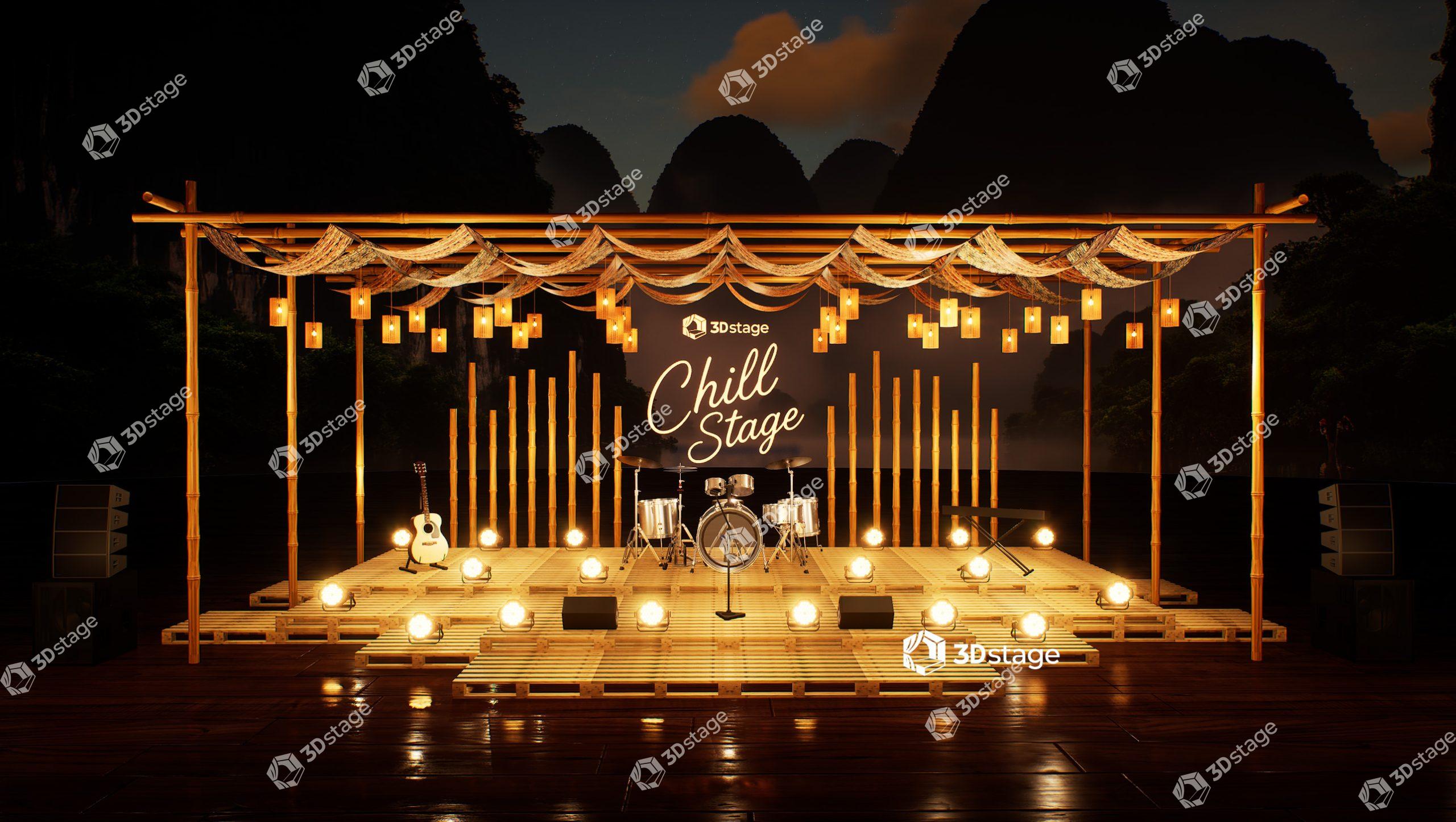 Moonlit Bamboo Pallet Stage