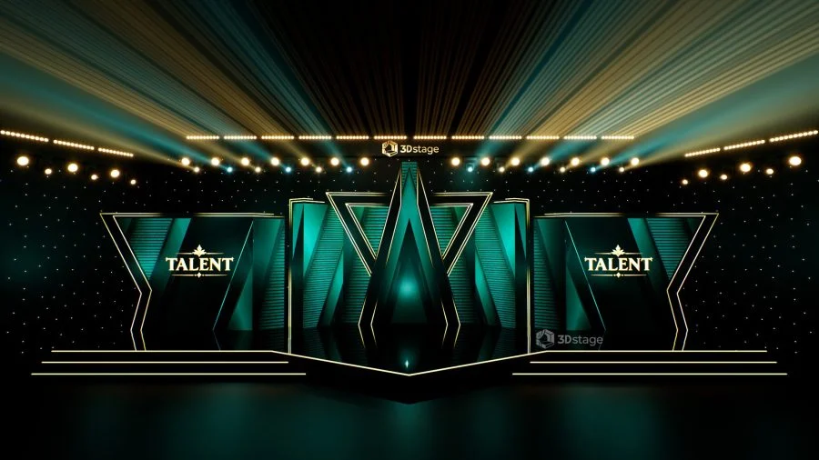 Luxury Golden Star Frame Award Stage
