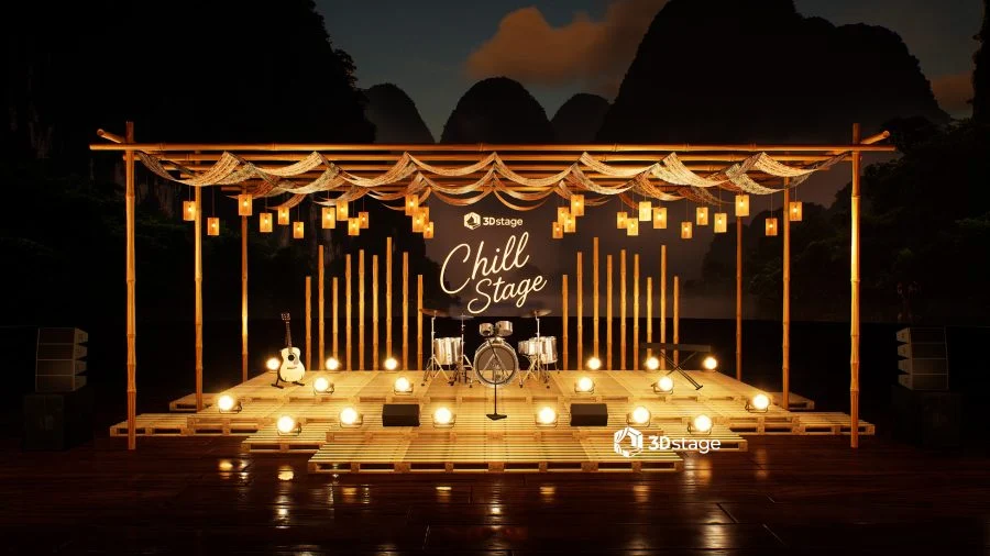 Moonlit Bamboo Pallet Stage